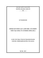 Luận văn thạc sĩ đánh giá năng lực làm việc của nhân viên tại công ty cổ phần sông đà 2​ 
