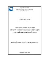 Công tác tuyển dụng tại công ty cổ phần giao hàng tiết kiệm chi nhánh hải châu, đà nẵng 