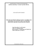 SKKN một số giải pháp chỉ đạo nâng cao hiệu quả sinh hoạt chuyên môn tại trường mầm non thành lâm, huyện bá thước  
