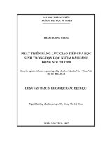 Luận văn thạc sĩ phát triển năng lực giao tiếp của học sinh trong dạy học nhóm bài hành động nói ở lớp 8 