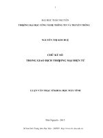 Luận văn thạc sĩ chữ ký số trong giao dịch thương mại điện tử 