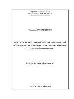 (Luận văn thạc sĩ) thiết kế cấu trúc vector biểu hiện mang gen mã hóa enzyme columbamine o   methyltransferase ở cây bình vôi (stephania spp )​ 