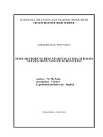 SKKN some methods to help students at thach thanh i high school master word stress 