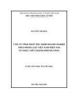 Căn cứ tính thuế thu nhập doanh nghiệp theo pháp luật việt nam hiện nay từ thực tiễn thành phố đà nẵng 