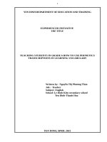 SKKN TEACHING STUDENTS IN GRADE 6 HOW TO USE PHONETICS TRANSCRIPTIONS IN LEARNING VOCABULARY 