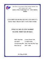 CỤM THIẾT KẾ ĐỒ HỌA QUẢNG CÁO CHO CỬA HÀNG THỰC PHẨM CHỨC NĂNG PRO STORE TÓM TẮT ĐỒ ÁN TỐT NGHIỆP NGÀNH: THIẾT KẾ ĐỒ HỌA
