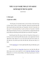 SÂN KHẤU   NGHỆ THUẬT sân KHẤU KINH KỊCH TRUNG QUỐC 