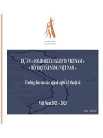 DỰ ÁN « SOLIDARITE TALENTS VIETNAM »« HỖ TRỢ TÀI NĂNG VIỆT NAM »Trường đào tạo các ngành nghề kỹ thuật sốViệt Nam 2021 – 2023