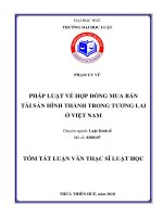 PHÁP LUẬT VỀ HỢP ĐỒNG MUA BÁN TÀI SẢN HÌNH THÀNH TRONG TƢƠNG LAI Ở VIỆT NAM TÓM TẮT LUẬN VĂN THẠC SĨ