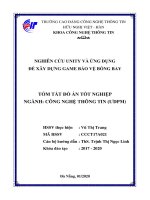 NGHIÊN CỨU UNITY VÀ ỨNG DỤNG ĐỂ XÂY DỰNG GAME BẢO VỆ BÓNG BAY TÓM TẮT ĐỒ ÁN TỐT NGHIỆP NGÀNH: CÔNG NGHỆ THÔNG TIN (ƢDPM)