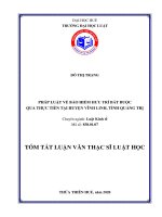 PHÁP LUẬT VỀ BẢO HIỂM HƯU TRÍ BẮT BUỘC QUA THỰC TIỄN TẠI HUYỆN VĨNH LINH, TỈNH QUẢNG TRỊ TÓM TẮT LUẬN VĂN THẠC SĨ LUẬT HỌC