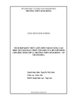 SKKN tích hợp kiến thức liên môn nhằm nâng cao hiệu quả bài dạy chiều tối (mộ) của hồ chí minh cho học sinh lớp 11  trường THPT hàm rồng   TP thanh hóa 
