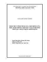 SKKN phát huy tính tích cực, chủ động của học sinh trong giờ ngữ văn ở trường THPT qua hoạt động khởi động 