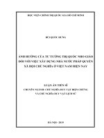 ẢNH HƯỞNG CỦA TƯ TƯỞNG TRỊ QUỐC NHO GIÁO ĐỐI VỚI VIỆC XÂY DỰNG NHÀ NƯỚC PHÁP QUYỀN XÃ HỘI CHỦ NGHĨA Ở VIỆT NAM HIỆN NAY LUẬN ÁN TIẾN SĨ