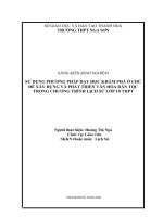 SKKN sử dụng phương pháp dạy học khám phá ở chủ đề xây dựng và phát triển văn hóa dân tộc trong chương trình lịch sử 10 
