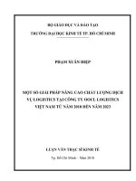 Luận văn kinh tế một số giải pháp nâng cao chất lượng dịch vụ logistics tại công ty OOCL logistics việt nam từ năm 2018 đến năm 2023​ 