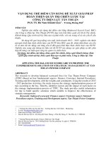 VẬN DỤNG THẺ ĐIỂM CÂN BẰNG ĐỀ XUẤT GIẢI PHÁP HỒN THIỆN QUẢN TRỊ CHIẾN LƯỢC TẠI CƠNG TY ĐIỆN LỰC TÂN THUẬN PGS TS Hà Nam Khánh