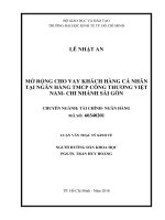 Luận văn Thạc sĩ Kinh tế: Mở rộng cho vay khách hàng cá nhân tại Vietinbank – Chi nhánh Sài Gòn