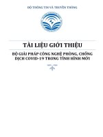 TÀI LIỆU GIỚI THIỆU BỘ GIẢI PHÁP CÔNG NGHỆ PHÒNG, CHỐNG DỊCH COVID-19 TRONG TÌNH HÌNH MỚI