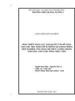 SKKN phát triển năng lực giải quyết vấn đề sáng tạo cho học sinh lớp 10c2 thông qua hoạt động trải nghiệm ứng dụng hệ thức lượng giác vào cuộc sống thực tiễn 