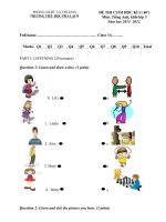 de kiem tra tieng anh lop 3 theo chuong trinh moi