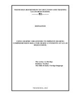 SKKN using graphic organizers to improve reading comprehension skill for grade 12 students at leloi high school 