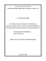 Tóm tắt Luận án Tiến sĩ Chính trị học: Tư tưởng nâng cao đạo đức cách mạng, quét sạch chủ nghĩa cá nhân của Hồ Chí Minh và vận dụng vào xây dựng Đảng về đạo đức hiện nay
