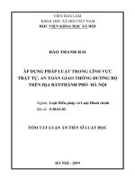 Áp dụng pháp luật trong lĩnh vực trật tự, an toàn giao thông đường bộ trên địa bàn hà nội tt 