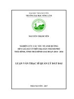 Nghiên cứu các yếu tố ảnh hưởng đến giá đất ở trên địa bàn thành phố thái bình tỉnh thái bình giai đoạn 2014 2016 
