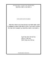 SKKN phương pháp giải nhanh bài tập hỗn hợp amin và hiđrocacbon góp phần nâng cao chất lượng ôn thi tốt nghiệp tại trường THPT cẩm thủy 2 