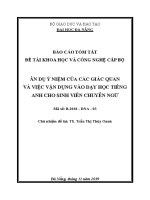 Báo cáo tóm tắt đề tài khoa học và công nghệ cấp bộ: Ẩn dụ ý niệm của các giác quan và việc vận dụng vào dạy học tiếng Anh cho sinh viên chuyên ngữ