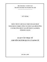 (Luận văn thạc sĩ) phân tích và đề xuất một số giải pháp nhằm hoàn thiện công tác đào tạo, bồi dưỡng cán bộ công đoàn tại liên đoàn lao động tỉnh bắc giang​ 