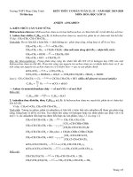 Ôn tập học kì 2 môn Hóa học lớp 10 năm học 2019-2020 (Anken -Ankađien)