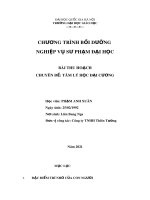 Bài thu hoạch môn Tâm lý học đại cương: Đặc điểm trí nhớ của con người, vận dụng các quy luật trí nhớ vào quá trình dạy học