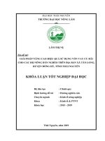 (Luận văn thạc sĩ) giải pháp nâng cao hiệu quả sử dụng vốn vay ưu đãi cho các hộ nông dân nghèo trên địa bàn xã tân long, huyện đồng hỷ, tỉnh thái nguyên​ 