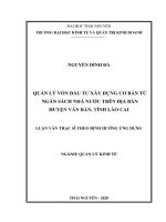 (Luận văn thạc sĩ) quản lý vốn đầu tư xây dựng cơ bản từ ngân sách nhà nước trên địa bàn huyện văn bàn, tỉnh lào cai 