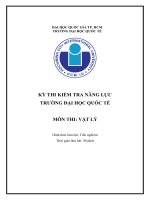 Đề thi mẫu kỳ thi đánh giá năng lực năm 2019 môn vật lí   trường đại học quốc tế (ĐHQG TP HCM) 