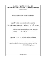 Tóm tắt Luận án Tiến sĩ Ngôn ngữ học: Nghiên cứu đối chiếu hành động yêu cầu trong tiếng Thái và tiếng Việt