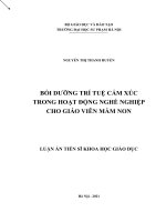 (Luận án tiến sĩ) bồi dưỡng trí tuệ cảm xúc trong hoạt động nghề nghiệp cho giáo viên mầm non 