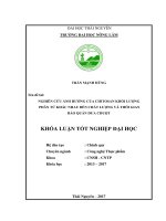 Nghiên cứu ảnh hưởng của một số chitosan khối lượng phân tử thấp tới chất lượng và thời gian bảo quản dưa chuột 