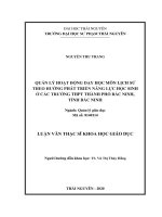 (Luận văn thạc sĩ) quản lý hoạt động dạy học môn lịch sử theo hướng phát triển năng lực học sinh ở các trường THPT thành phố bắc ninh, tỉnh bắc ninh​ 