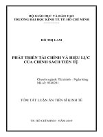 PHÁT TRIỂN TÀI CHÍNH VÀ HIỆU lực CỦA CHÍNH SÁCH TIỀN tệ tt 