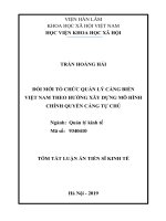 Đổi mới tổ chức quản lý cảng biển việt nam theo hướng mô hình chính quyền cảng tự chủ tt 