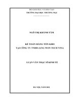 Luận văn thạc sĩ kế toán hàng tồn kho tại công ty TNHH jang won tech vina 