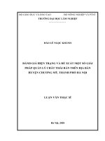 Tài liệu luận văn ĐÁNH GIÁ HIỆN TRẠNG VÀ ĐỀ XUẤT MỘT SỐ GIẢI