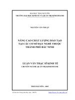 (Luận văn thạc sĩ) nâng cao chất lượng đào tạo tại các cơ sở dạy nghề thuộc thành phố bắc ninh 