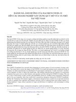 Đánh giá ảnh hưởng của đại dịch Covid-19 đến các doanh nghiệp xây dựng quy mô vừa và nhỏ tại Việt Nam