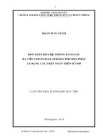 (Luận văn thạc sĩ) đơn giản hóa hệ thống đánh giá đa tiêu chuẩn đa cấp bằng phương pháp áp dụng các phép toán trên số mờ​ 