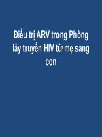 Bài giảng Điều trị ARV trong phòng lây truyền HIV từ mẹ sang con