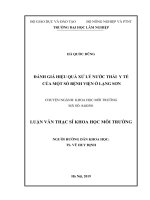 Tài liệu luận văn Đánh Giá Hiệu Quả Xử Lý Nước Thải Y Tế Của Một Số Bệnh Viện